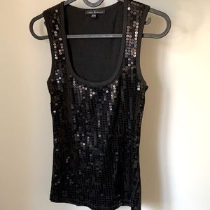 Black sequinned tank